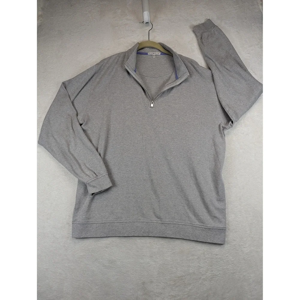 Peter Millar Quarter Zip Pullover Mens XL Gray Golf Preppy Lightweight